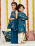 Girl's' Turquoise Blue Kurta Palazzo Set